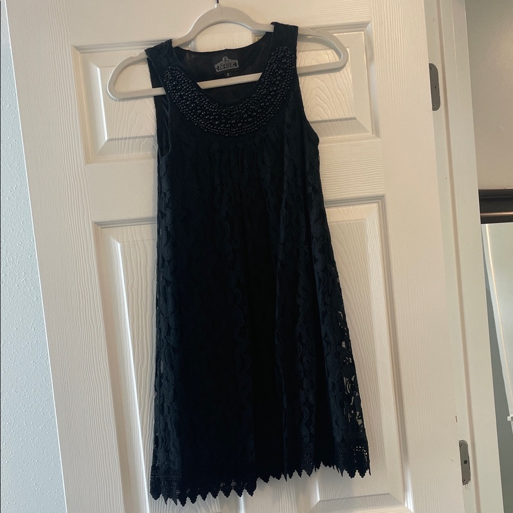 Angie Black Lace & Beaded Dress